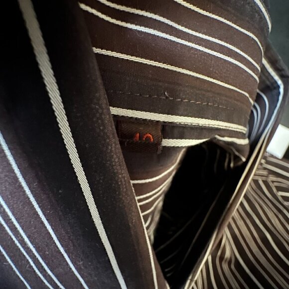 Etro Brown Button Down Shirt Dress Formal Cotton Size Extra Large Chest  43 - Picture 6 of 6